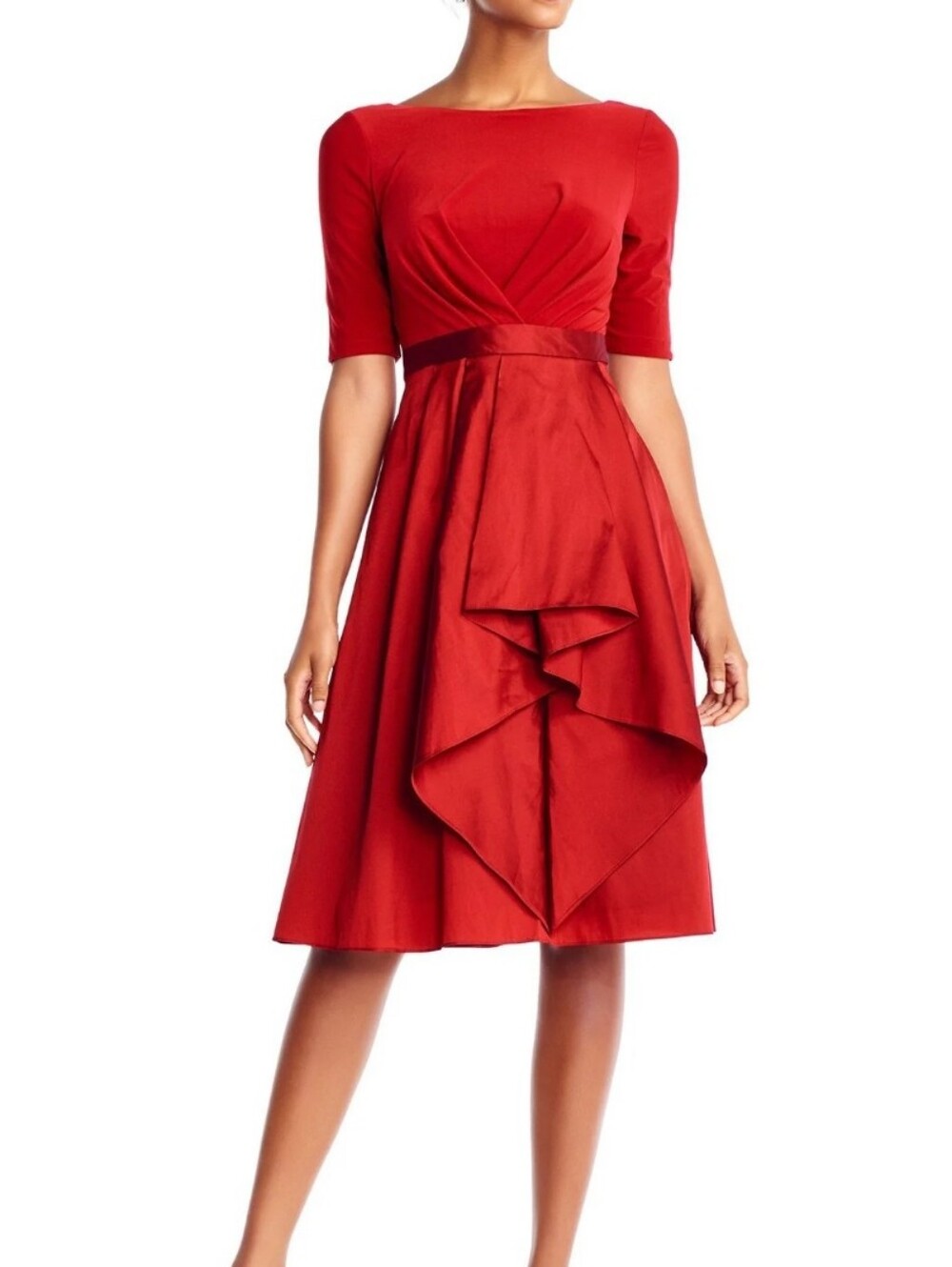 Adrianna Papell Jersey and Taffeta Dress Size 12